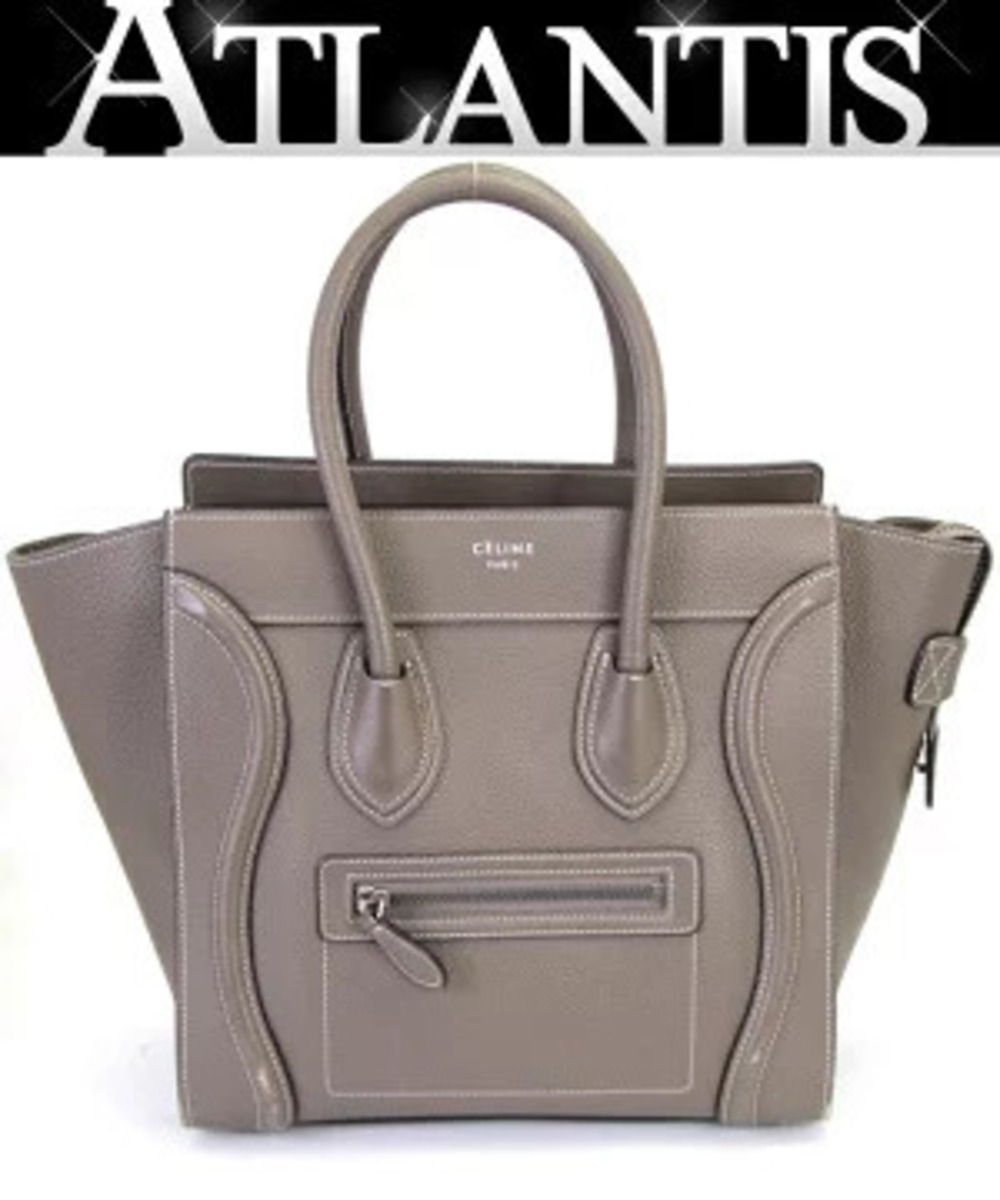 Celine Luggage Tote Shopper Handbag Leather Slip on
